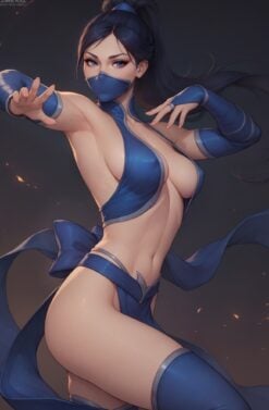 Alternative view of Kitana-Mask- Mortal Kombat Collectors Cosplay Set